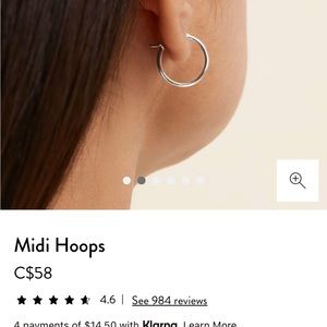 Mejuri Midi Hoops - Sterling Silver